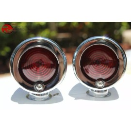 Universal City Custom Small Mini Red Marker Lights Visor Chrome Custom Car Truck Hot Rod Chevy Ford UK