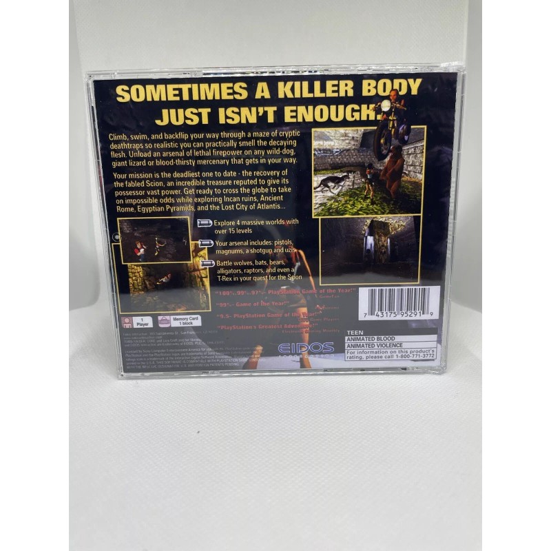 Tomb Raider PS1 Replacement Case - NO DISC - With