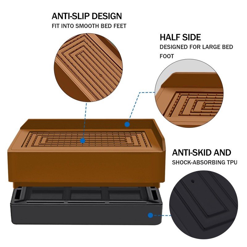 ANNKUT Furniture Risers 1.5 inch, Rectangle Adjustable Risers Blocks for