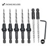 Saipor 5pcs Wood Countersink Drill Bit Set with 2pcs Counter