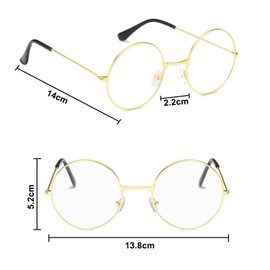 Miaija Christmas Santa Glasses Round Vintage Spectacles Nerd Glasses Christmas Unisex Fake Glasses for Adults Costume Accessories (3)