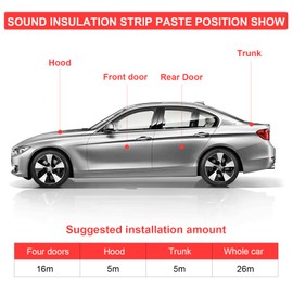 85.3FT Car Door Rubber Seal Strip Car Weather Stripping B Shape Universal Self Adhesive Auto Door Soundproofing Weatherstrip for Car Door Hood Trunk Edge