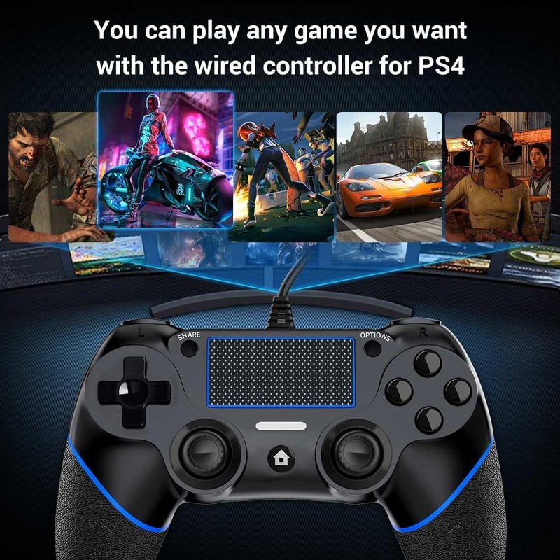 Wired Controller for Plays-4 Joystick Gamepad Controller for Plays-4/Pro/Slim/with Dual