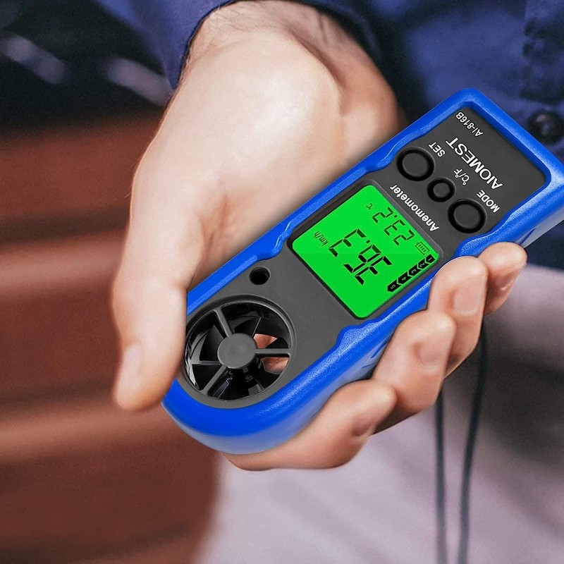 AIOMEST 816B 2 Pack Digital Anemometer Mini Hand Wind Speed