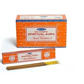 3 X SPIRITUAL AURA Satya Nag Champa Incense Sticks Packs 15g with Souvenir Badge By Sterling Effectz