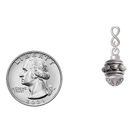 Delight Jewelry Silvertone Large Bullets Spacer Spinner Silvertone Infinity Post Earrings