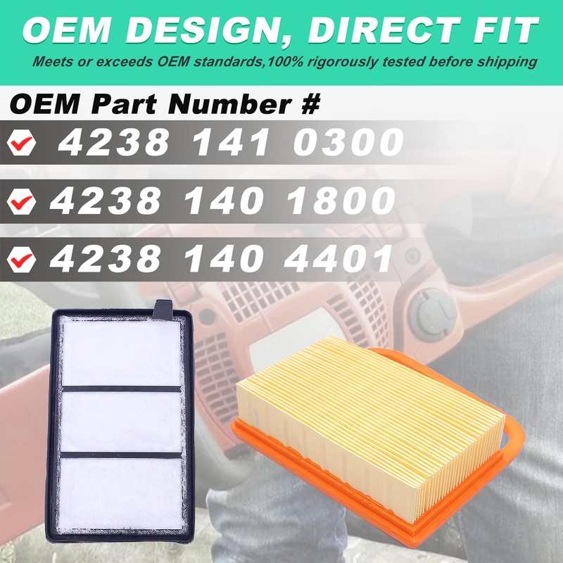 Air Filter Kit for Stihl TS410 TS420, ADEFOL Air Filter