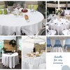 1 Pack High Quality Round Tablecloth, 90 Inch, White Polyester