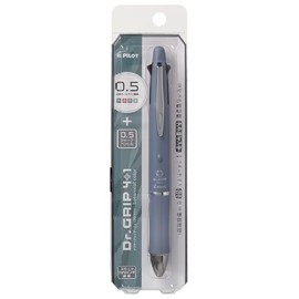 PILOT PBH41DG155AL Multifunctional Pen, Dr. Grip 4 + 1, Oil-based Ink, 0.5 mm (Black, Red, Blue, Green) + Sharp, 0.5 mm, Hydrangea Blue, Pack