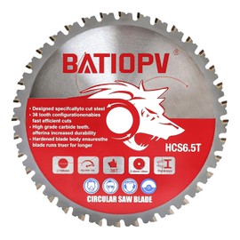 BATIOPV Circular Saw Blade 165 x 20 mm - Metal Saw Blade for Steel, Aluminium, Metal Tubes - Compatible with Dewalt Makita, Durable and Precise