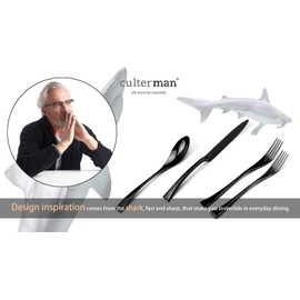 Culterman 20 Piece Black Flatware Silverware Cutlery Sets,unique modern look,Home & Kitchen Stainless Steel Dinnerware/Tableware/Utensils Set For 4,Include Knives/Forks/Spoons Dishwasher Safe