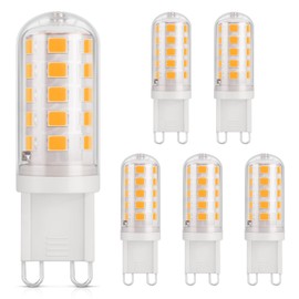 DiCUNO DiCUNO G9 LED Lampe warmweiß 2700K, LED Leuchtmittel 3W entspricht 30W-40W Halogenlampe, G9 Glühbirne 410 Lumen, kein Flackern, nicht dimmbar, Enegiesparende G9 kleine Birne, 6er Pack