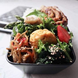 小森 Resin ruboaomu Corner 2 Tier Lunch Box 900ml Black