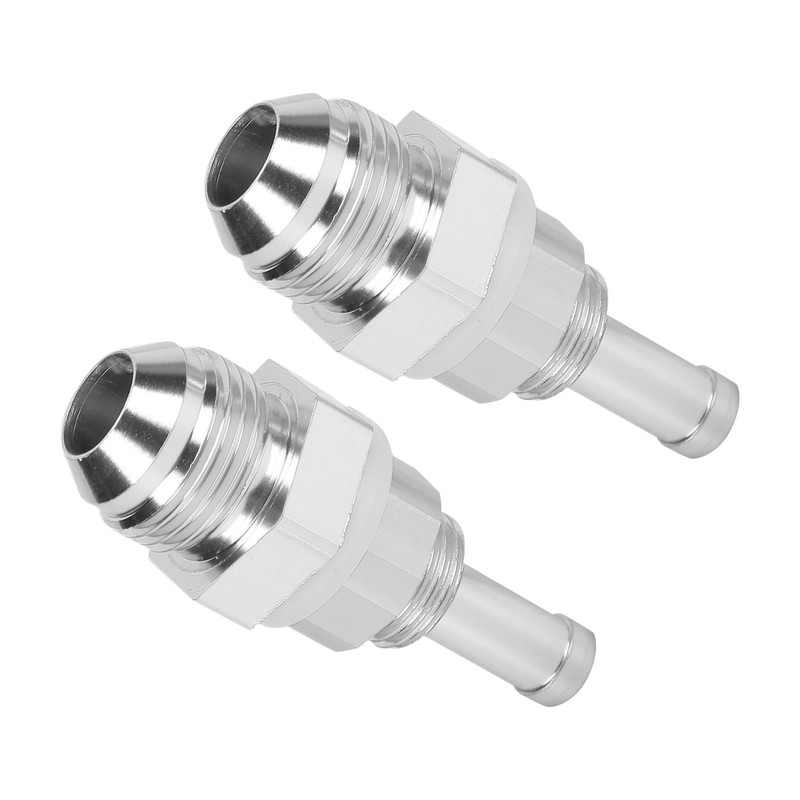 2pcs AN8‑3/8 Hose Barb Adapter Aluminum Fuel Pump Tank Fitting