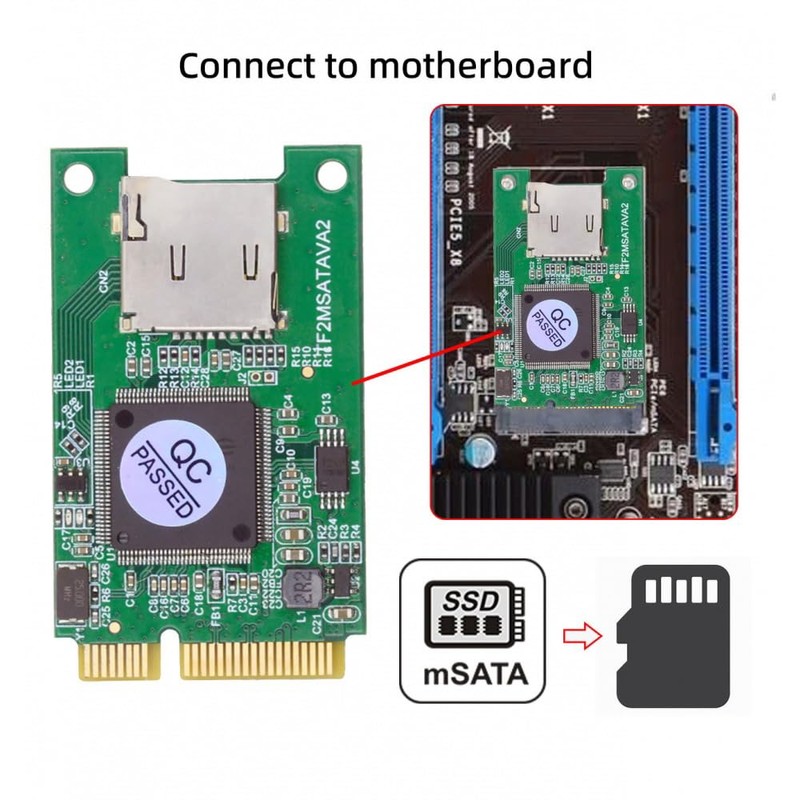 CY -Card 30x50mm MSATA to Micro SD T-Flash TF Card
