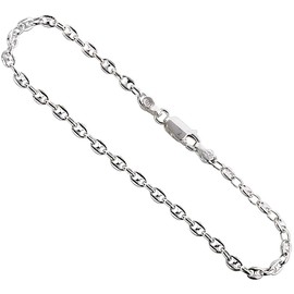 DoubleAccent 925 Sterling Silver Chain Necklace for Women PUFFED ANCHOR Chain Necklace 2.4mm ~ 4.2mm, 7"-30", 20