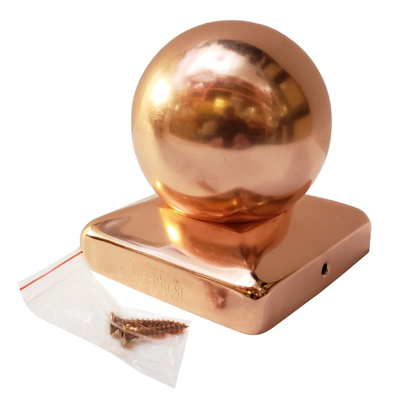 3.5" Copper Ball Post Cap - Fits 3.5" x 3.5"