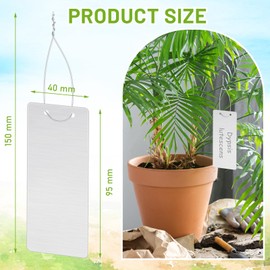 MorningRo 100 Pcs Aluminum Plant Labels Bulk 3.74 x 1.57 Inch Large Metal Plant Tags Double Sided Written Tree Tags Labels Markers with 100 Metal Wires for Outdoor Garden Identification and Greenhouse