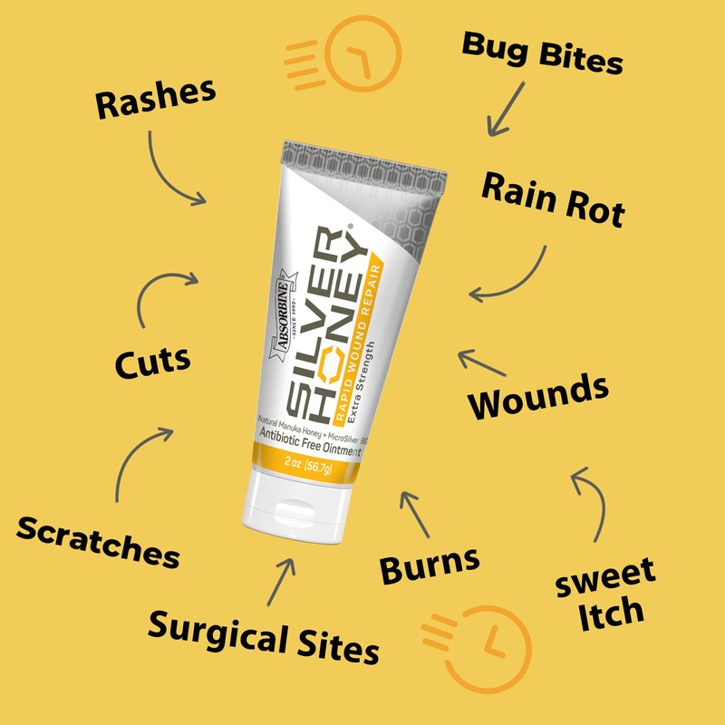 Absorbine Silver Honey Rapid Wound Repair Ointment Twin Pack 2oz