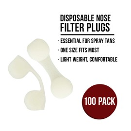 Pack of 100 Disposable Nose Filter Plugs (Used For Sunless Airbrush Spray Tanning)