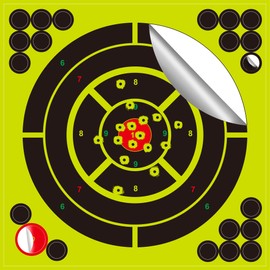 25 Packs Adhesive Shooting Targets with Repair Pasters,8x8 Inch Highly Visible Instant Feedback Splatter Targets,Reactive Shooting Targets for Gun-Pistol,Rifle,Airsoft,Pellet Gun,Air Rifle
