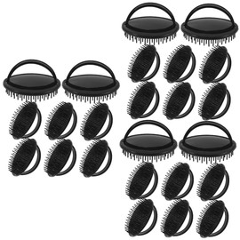 Healeved 24 Pcs Shampoo Massage Brush Scalp Brush Scalp Exfoliator Hair Wash Bath Brushes Hair Massage Comb Scalp Massager Shampoo Brush Scalp Scrubber for Dandruff Black