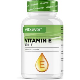Vitamin E 400 IU Natural - 365 Softgel Capsules - Premium: Natural Vitamin E from Sunflowers - 12 Month Supply - High Dose