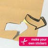50 sheets - A4 Kraft Brown Sticker Paper Label Sheets,