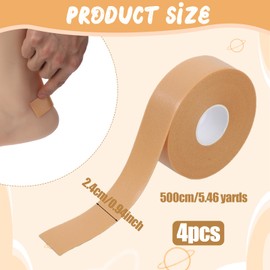 BOHUIZ 4 Rolls Tape Adhesive Pads, Waterproof Blister Prevention Tape Blister Bandages for Feet Self-Adhering Toe Tapes for Hand Foot Ballet Dancers Heel Toe Protector