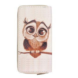 DonDon Women's Owl Purse Beige