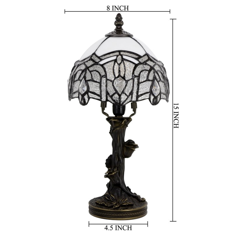 Small Tiffany Table Lamp Stained Glass Desk Lamp White Bending