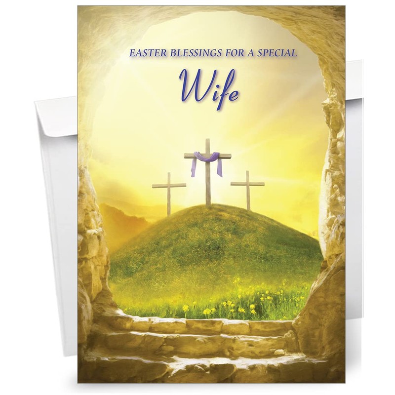 Wife Religious Easter Card - Christian Easter Card - A5