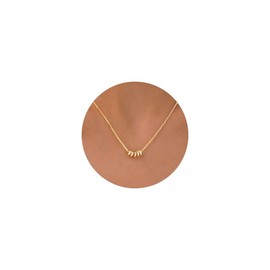 HANLI 14K Gold Plated Beads Necklace for Women - Simple and Elegant Gold Jewelry for Women