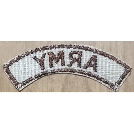 US ARMY Shoulder Arc Tab Rocker Cut DESERT PATCH tan & brown VTG NOS subdued