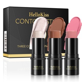 3PCS Contour Highlighter Blush Stick Set – Waterproof Long-Lasting Cream Stick for Cheeks, Lips & Eyes, Long-Lasting & Easy to Apply (SetB)