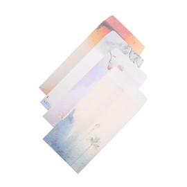 DOITOOL 4pcs Floral Letter Envelopes Elegant Wedding Invitation Envelopes for Thank You Notes Poems and Greetings Vintage Kraft Design