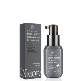 CNMOFAXIN Black Castor Oil Leave In Conditioner 80ml - Shea Butter & Lotus Flower for Curly & Frizzy Hair - Hydrating, Nourishing, Repairing & Anti-Frizz Hair Care for Smooth, Healthy Looking Hair