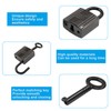 Waziaqoc 2Pcs Mini Padlocks, Square Black Padlock with Keys Metal