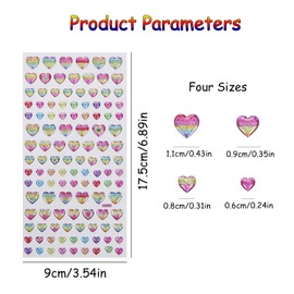 GINCEVHY 468 pcs Heart Gem Stickers, Self Adhesive Sparkle Rhinestone Stickers, Multicolor Bling Crystal DIY Diamond Stickers, Crafts Supplies for Kids & Adults