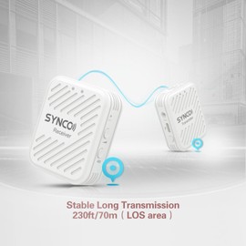 SYNCO G1A2 Lapel Mic Microphone 2.4GHz Wireless Lavalier System, Compatible DSLR Camera Smartphone Camcorder, for Video Shooting, YouTube (Pink)