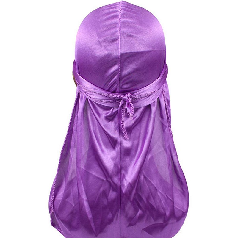 Men Silk Durag Long Straps Bandanas for Men Headwear Waves