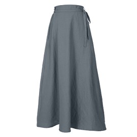 Mingyuezai Womens Wrap Skirt Ankle-Length Vintage Linen Skirts(Z2973BU,S)