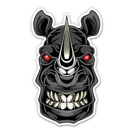 Angry Rhino - 12" Vinyl Sticker Waterproof Decal