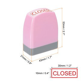 PATIKIL Closed Notice Stamp Self Inking, Red Ink Office Stamps Pre Inked Message Stamp Refillable Business Stamp, Pink