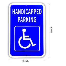 Minton Handicap Parking Sign, Handicap Signs for Parking, Large 12 x 18 Inches .040 Aluminum Ada Parking Sign, UV Protected and Weatherproof