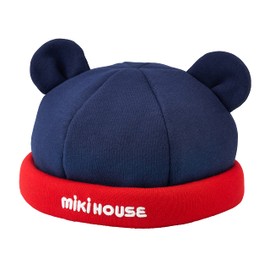 Miki House 10-9119-498 Roll Cap, Hat, Hat, Logo, UV Protection, Made in Japan, Boys, Girls, Newborns, Baby, Kids, Baby Clothes, Children's Clothing, navy