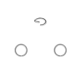 DENI 3 very thin and very small nose rings without clasp, silver, smooth, 6 mm, inner diameter 0.6 mm thick, silver, Silver