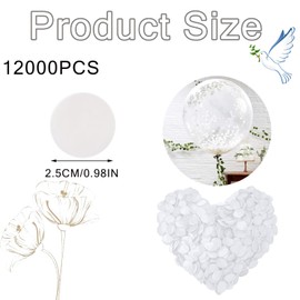 12000 White Confetti, 1 Inch Biodegradable Confetti, Wedding White Confetti Birthday Confetti for Balloons, for Party Celebrations, Weddings Decorations, Birthday Decoration and Anniversary (100g)