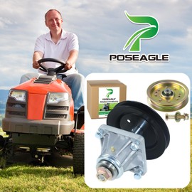 POSEAGLE 918-0625B Spindle Assembly with 756-04129B Idler Pulley Replaces 618-0625, 618-0660, 918-04137, 918-04137A, 918-0660, 753-08171 for Cub Cadet LT1046 LT1045 13AQ611H705 13AP605H755 Tractors
