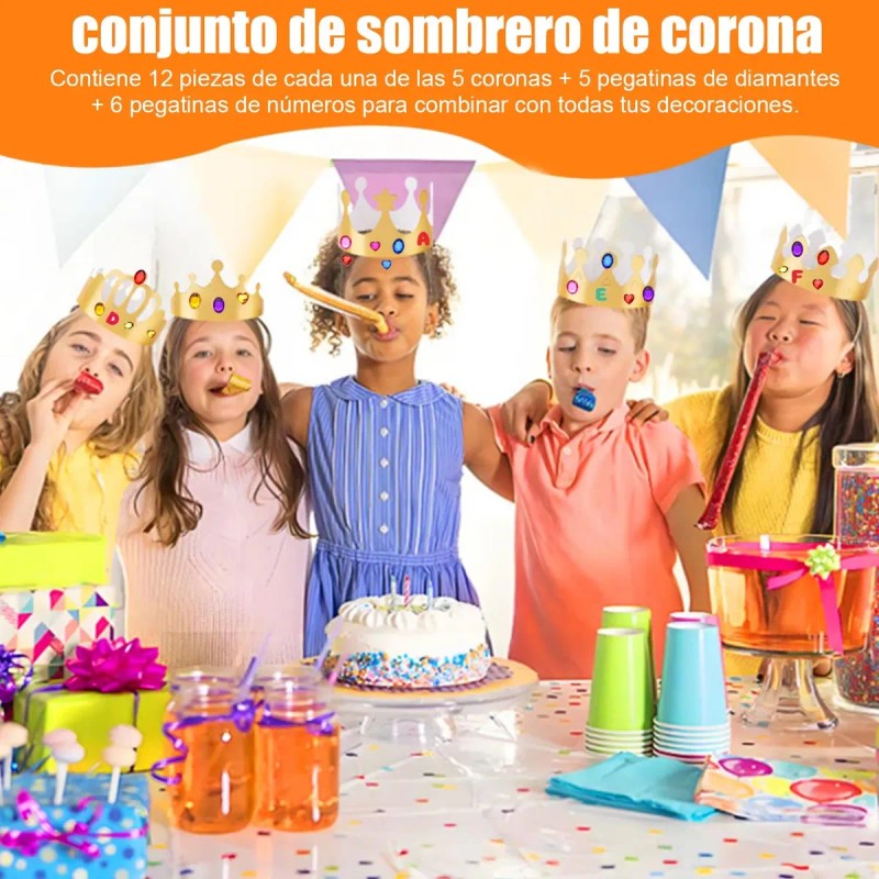 71 Coronas Rey Diy De Fiesta Dorada Con Calcomanía Oro